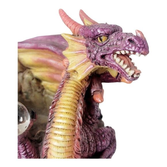 Vtg Purple Dragon Gothic Mythical Resin Candle Holder by Adams Apple Halloween - Picture 9 of 12